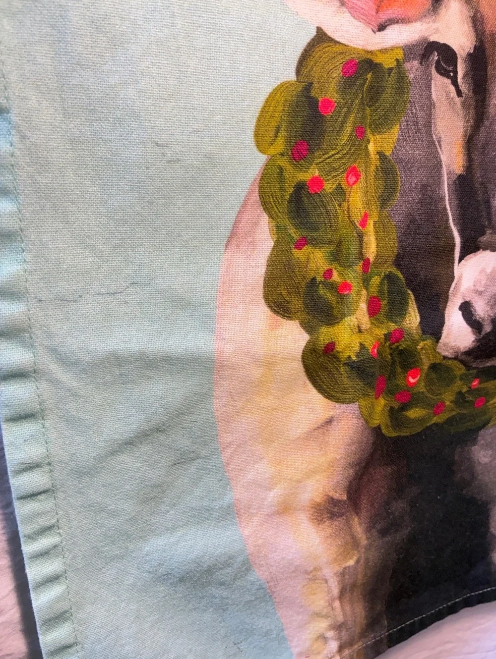 GreenBox Art Culture Cathy Walters Christmas Cow & Goat Holiday kitchen towel